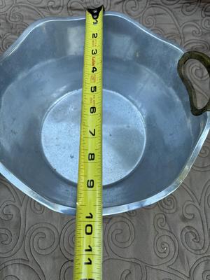 Heavy Pewter & Brass Ice Bucket & Bird Dish / Trinket Box