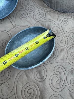 Heavy Pewter & Brass Ice Bucket & Bird Dish / Trinket Box