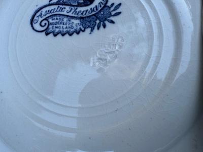 Vintage Blue Asiatic Pheasants Plates - Made in England (24 Total)