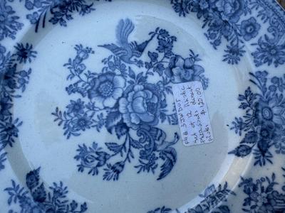Vintage Blue Asiatic Pheasants Plates - Made in England (24 Total)