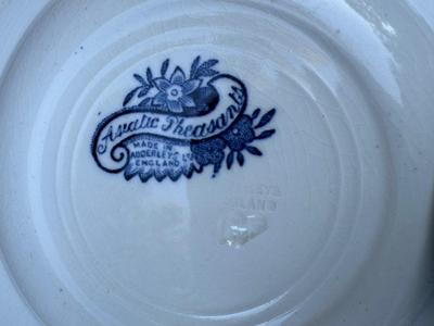 Vintage Blue Asiatic Pheasants Plates - Made in England (24 Total)