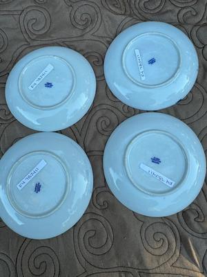 OCC Japan Blue Phoenix Demi-Cups, Saucers, 1 Shaker, 2 Bowls (11pieces)