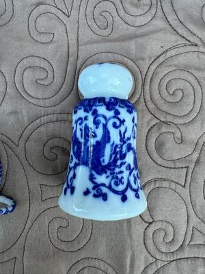 OCC Japan Blue Phoenix Demi-Cups, Saucers, 1 Shaker, 2 Bowls (11pieces)