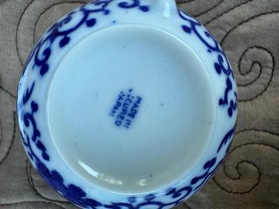 OCC Japan Blue Phoenix Demi-Cups, Saucers, 1 Shaker, 2 Bowls (11pieces)