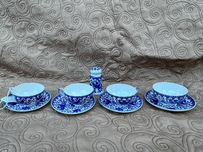 OCC Japan Blue Phoenix Demi-Cups, Saucers, 1 Shaker, 2 Bowls (11pieces)
