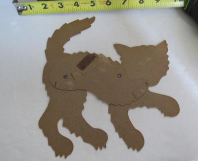 Old Cardboard USA Black Cat Die Cut