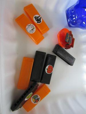 Plastic Trick or Treat Toys and Skull Head Candy Container