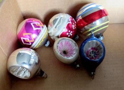 Lot of Vintage Shiny Brite and Other Ornaments