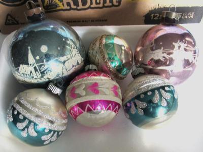 Vintage Glass Shiny Brite Christmas Ornaments