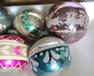 Vintage Glass Shiny Brite Christmas Ornaments