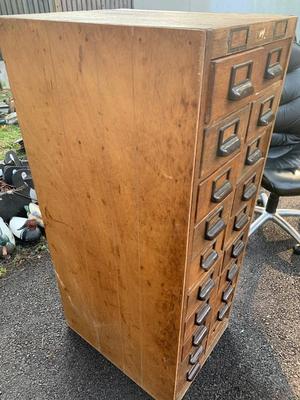 Authentic Vintage Wood Card Catalog