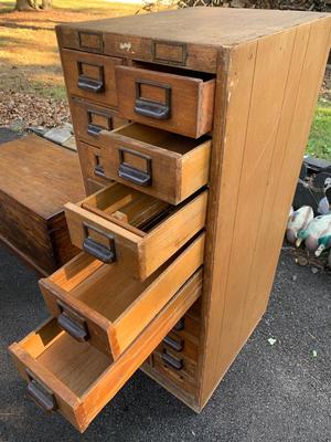 Authentic Vintage Wood Card Catalog