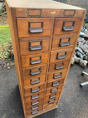 Authentic Vintage Wood Card Catalog