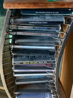 CD Rack w Assorted Music