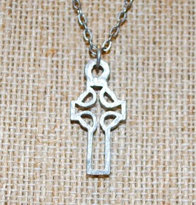 Gentle Open Style Cross with Light Silver Tone Chain 20" L