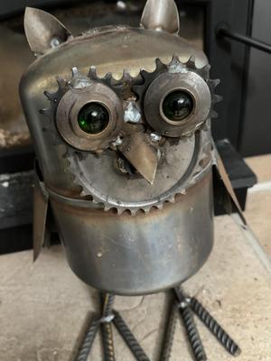 Steam Punk Large Heavy Metal Owl