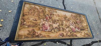 Vintage Renaissance Tapestry 26 by 63, Hand noted 1920