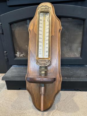 VTG WEKSLER Industrial Thermometer NYC w/ Custom Wall Mount