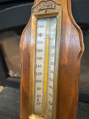 VTG WEKSLER Industrial Thermometer NYC w/ Custom Wall Mount