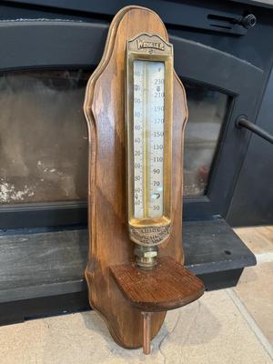 VTG WEKSLER Industrial Thermometer NYC w/ Custom Wall Mount