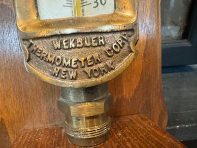 VTG WEKSLER Industrial Thermometer NYC w/ Custom Wall Mount