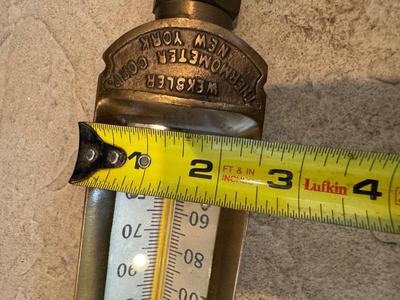 VTG WEKSLER Industrial Thermometer NYC w/ Custom Wall Mount