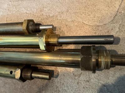 Four Thermometers with Custom Wood Mount (J&E Hall Ltd Dartford / Arthur H Thomas Co. & two others)