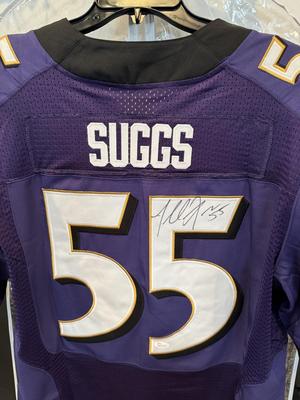 Terrell Suggs Baltimore Ravens Autographed On Field Nike NFL Jersey w/ COA Sz 44