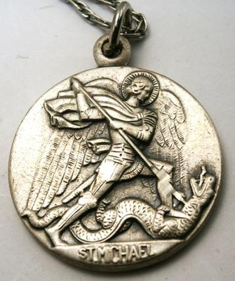 Vintage Sterling Silver St. Michael Slaying Dragon