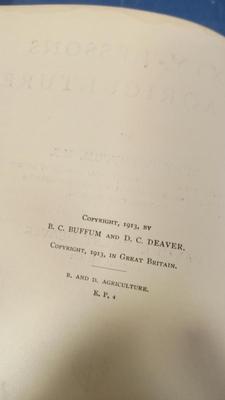 LOT 187 OLD BOOK SIXTY LESSONS IN AGRICULTURE