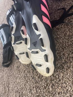 ADIDAS CLEATS & SHIN GUARDS, WILSON SIZE 3 SOCCER BALL AND MORE!