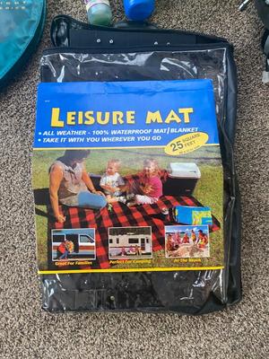 NICE WILSON OVERSIZED TENNIS RACKET, LEISURE MAT, EAST SPORT BACKPACK, FRISBEE AND FOAM FOOTBALL