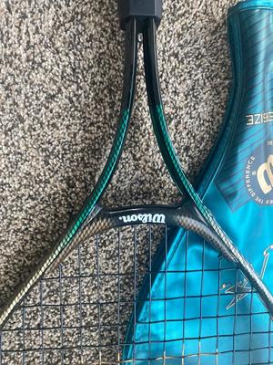 NICE WILSON OVERSIZED TENNIS RACKET, LEISURE MAT, EAST SPORT BACKPACK, FRISBEE AND FOAM FOOTBALL