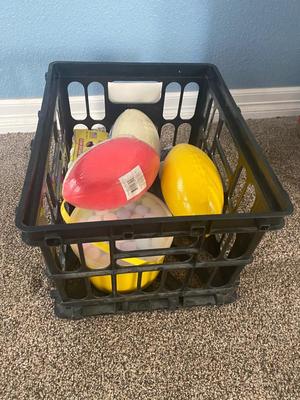 NERF FOOTBALLS, BUBBLES, and SIDEWALK CHALK