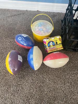NERF FOOTBALLS, BUBBLES, and SIDEWALK CHALK