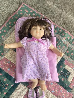 BITTY BABY AMERICAN GIRL DOLL WITH SLEEPING BAG AND A BEAUTIFUL HANDMADE QUILT