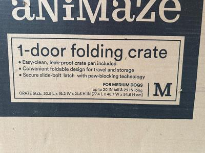 NEW ANIMAZE 1-DOOR FOLDING KENNEL MEDIUM