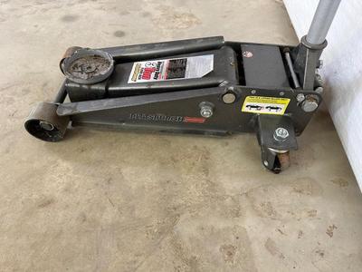 3 TON FLOOR JACK AND A 4 WAY LUG WRENCH