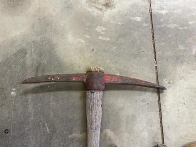 PICK AXE, LOPPERS, HEDGE TRIMMER, HAND SAW AND MORE