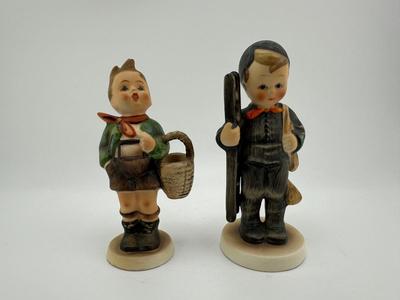 Hummel Goebel #12 2/0 Chimney Sweep & "Village Boy" Boy with Basket