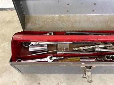 CRAFTSMAN TOOL BOX WITH SOCKETS, RATCHETS AND WRENCHES
