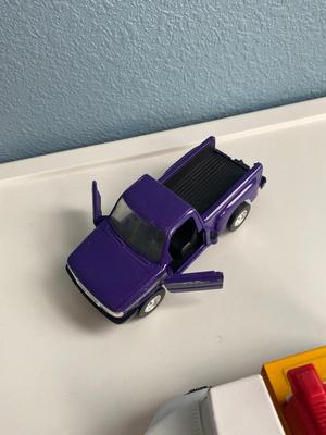 NYLINT TOW TRUCK AND 2 TOOTSIETOY FORD PICK-UPS