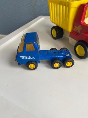 TONKA TRUCKS AND A BUDDY L DOZER