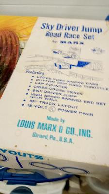 LOT 213 OLD MARX ROAD RACE SET