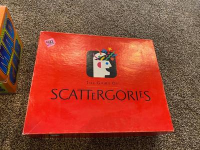 MAD GAB, SCATTERGORIES, OUTBURST, SCRUTINEYES, & BALDERDASH