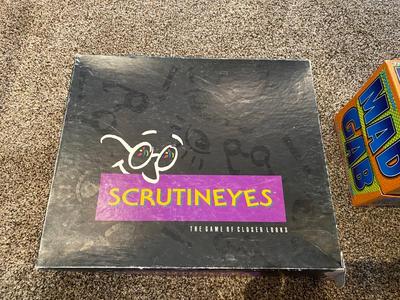 MAD GAB, SCATTERGORIES, OUTBURST, SCRUTINEYES, & BALDERDASH
