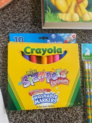 REALLY NEAT VINTAGE LETTERS AND NUMBERS BOARD + CRAYONS, MARKERS, SCRIBBLE PAD, COLORING BOOKS & MORE!