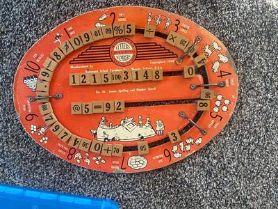 REALLY NEAT VINTAGE LETTERS AND NUMBERS BOARD + CRAYONS, MARKERS, SCRIBBLE PAD, COLORING BOOKS & MORE!
