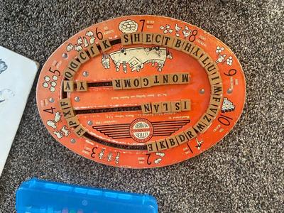 REALLY NEAT VINTAGE LETTERS AND NUMBERS BOARD + CRAYONS, MARKERS, SCRIBBLE PAD, COLORING BOOKS & MORE!