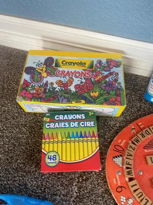 REALLY NEAT VINTAGE LETTERS AND NUMBERS BOARD + CRAYONS, MARKERS, SCRIBBLE PAD, COLORING BOOKS & MORE!